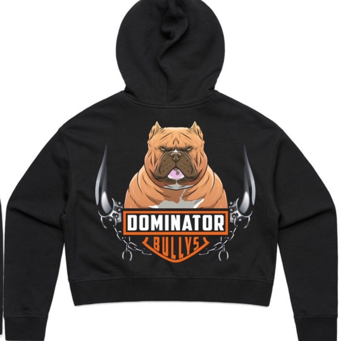 Dominator bullys Womens Black Crop Top Hoodie